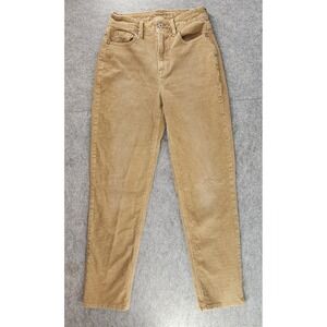 American Eagle Tan Corduroy Mom Straight Leg Stretch Pants Womens 0